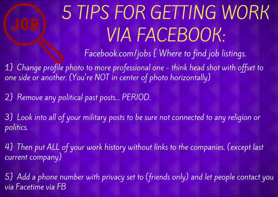 5 Tips For Getting Work Via Facebook By Tonie Boaman, Universal Resource Queen